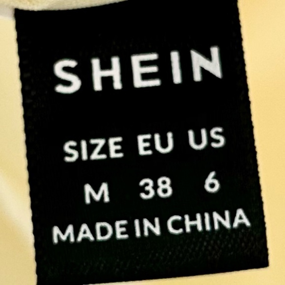 SHEIN Women’s Yellow Halter Backless Mini Dress with Drape and Bow Details - Picture 6 of 6